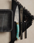 alta california steak knives with a turquoise handle.