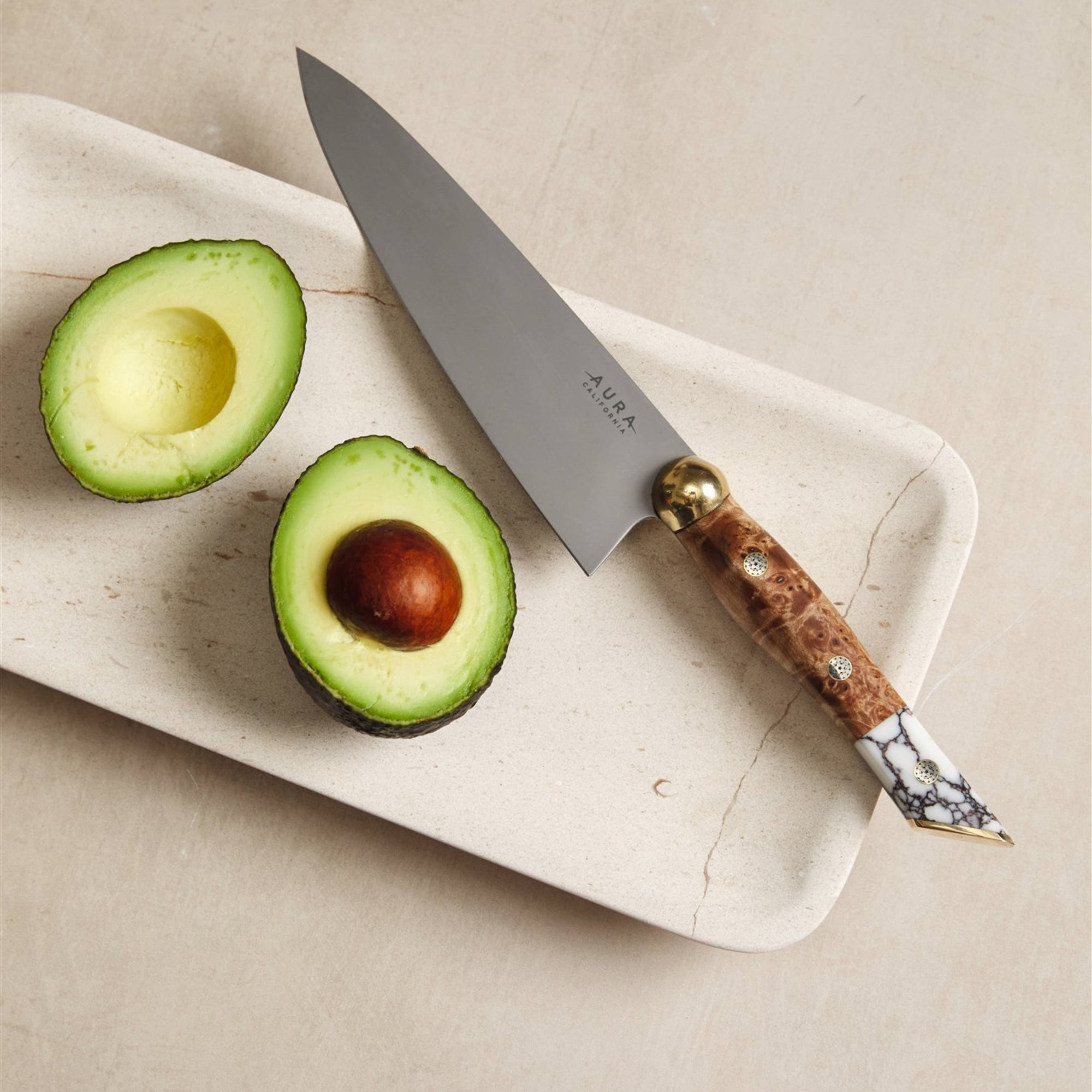 aura california maple and marble utility knife