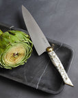aura california blanc and gold marble knife