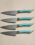 alta california steak knives with a turquoise handle.