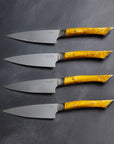 aura california steak knives with citrone quartz hilt