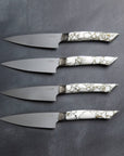 aura california aurochs steak knives with marble and gold hilt