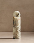small totem sculpture made from green onyx for decor