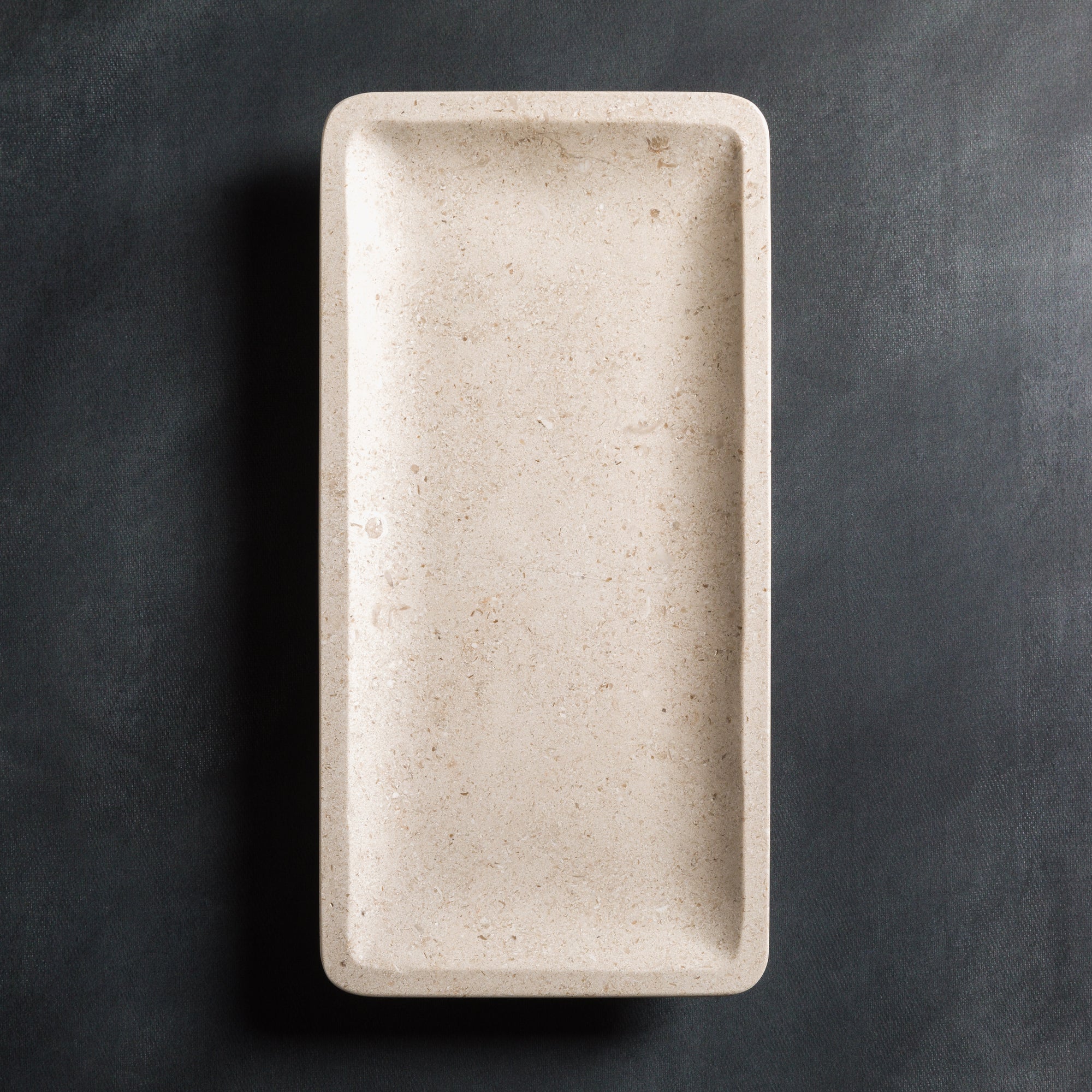 Luxury stone tray for home decor made from cream limestone