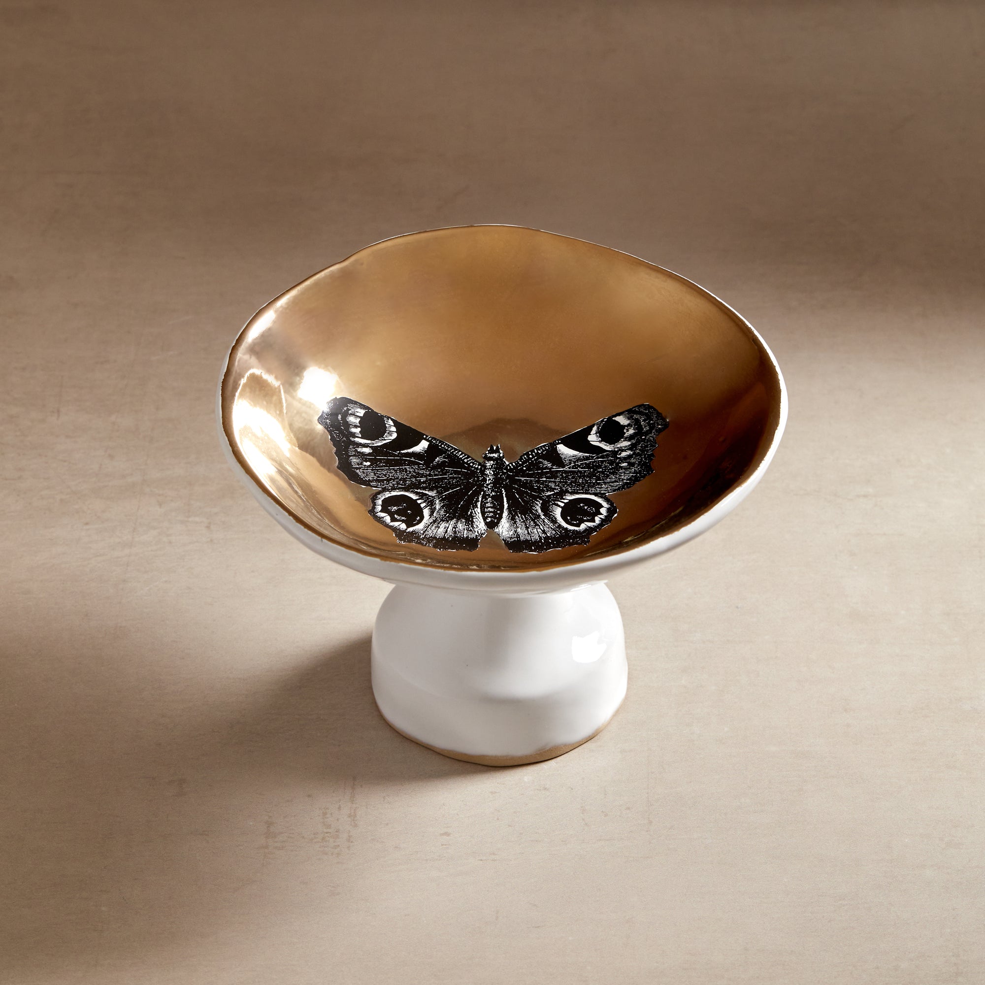 KUHN KERAMIK FOOTED BOWL- BUTTERFLY