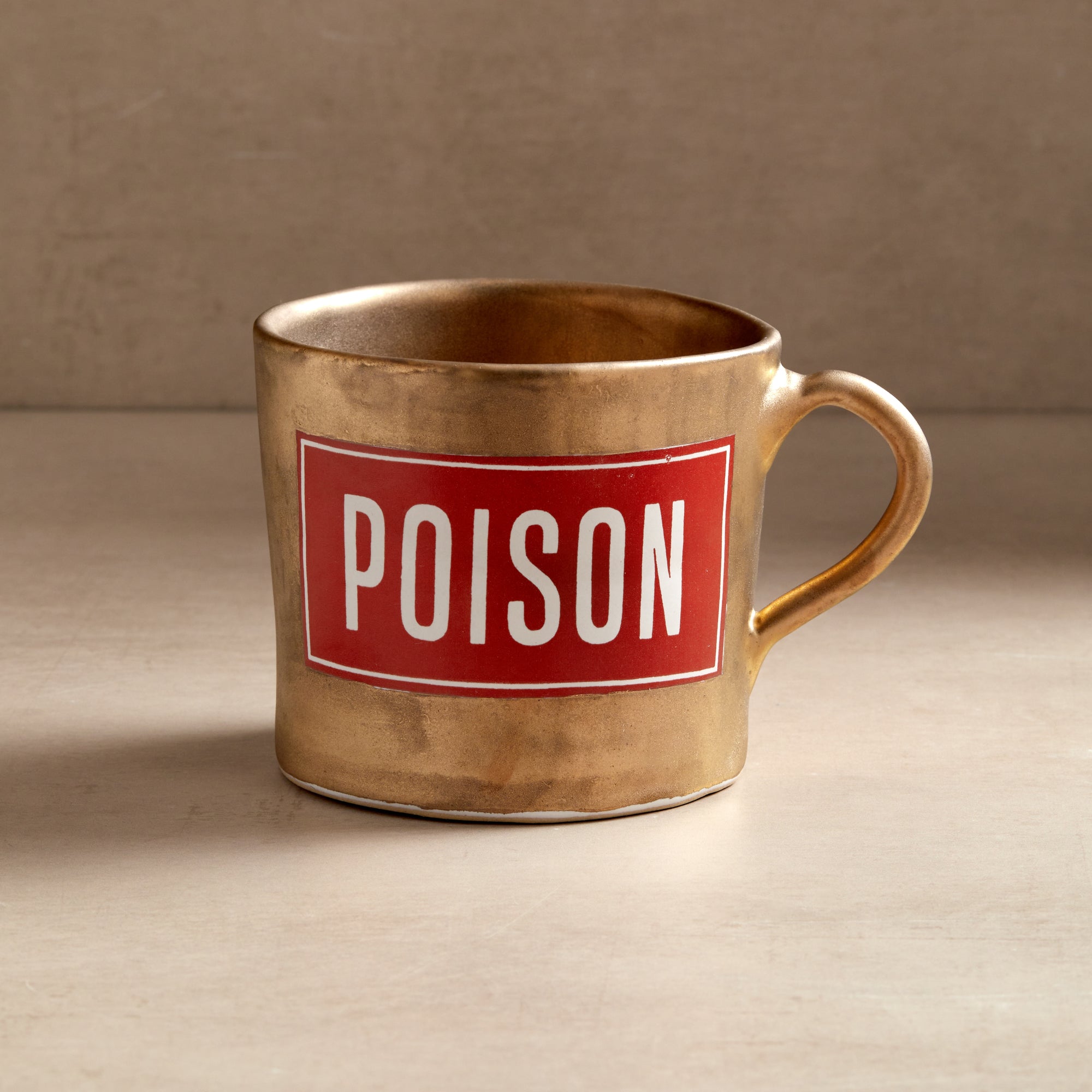 KUHN KERAMIK VERY BIG MATTE GOLD COFFEE CUP- POISON