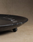 Celeste Round Stone Tray - Black Marble