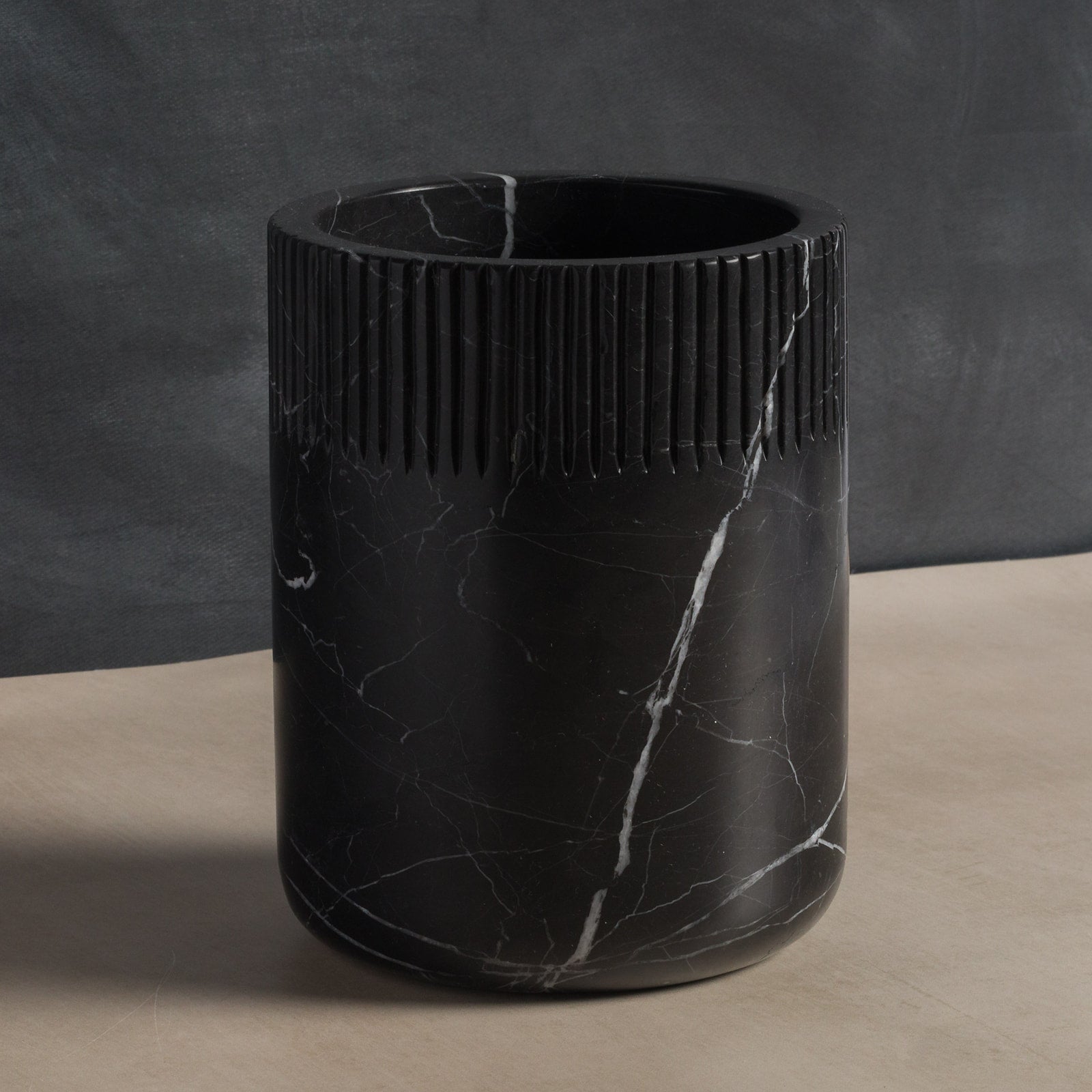 Julius Bottle and Utensil Holder - Black Marble