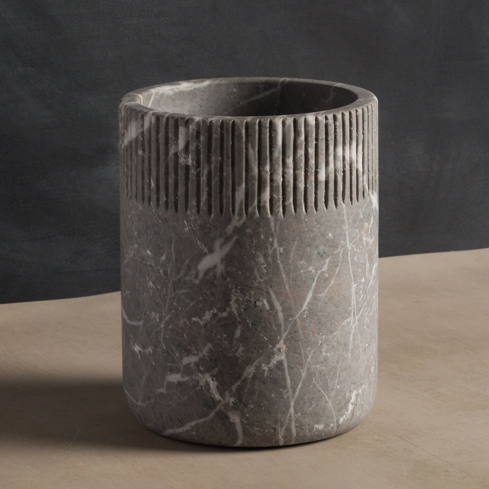 Julius Bottle and Utensil Holder - Grey Marble