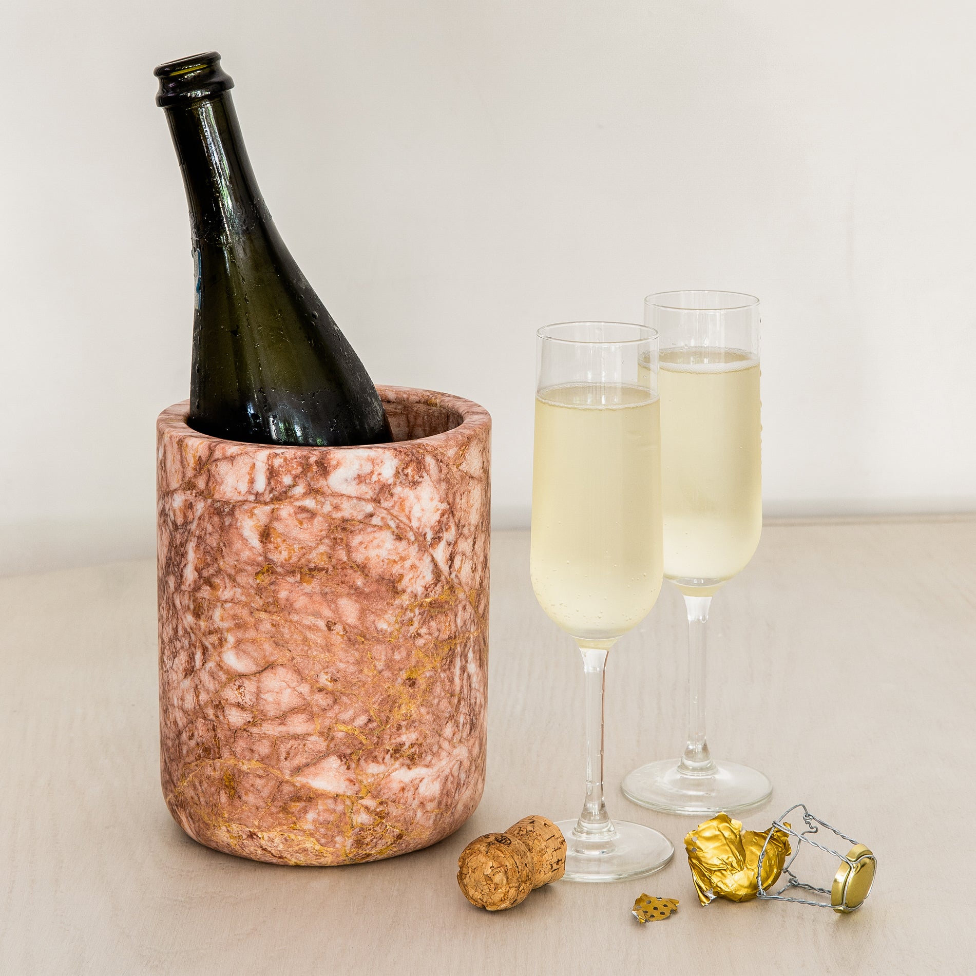 Julius Bottle and Utensil Holder - Rose Marble