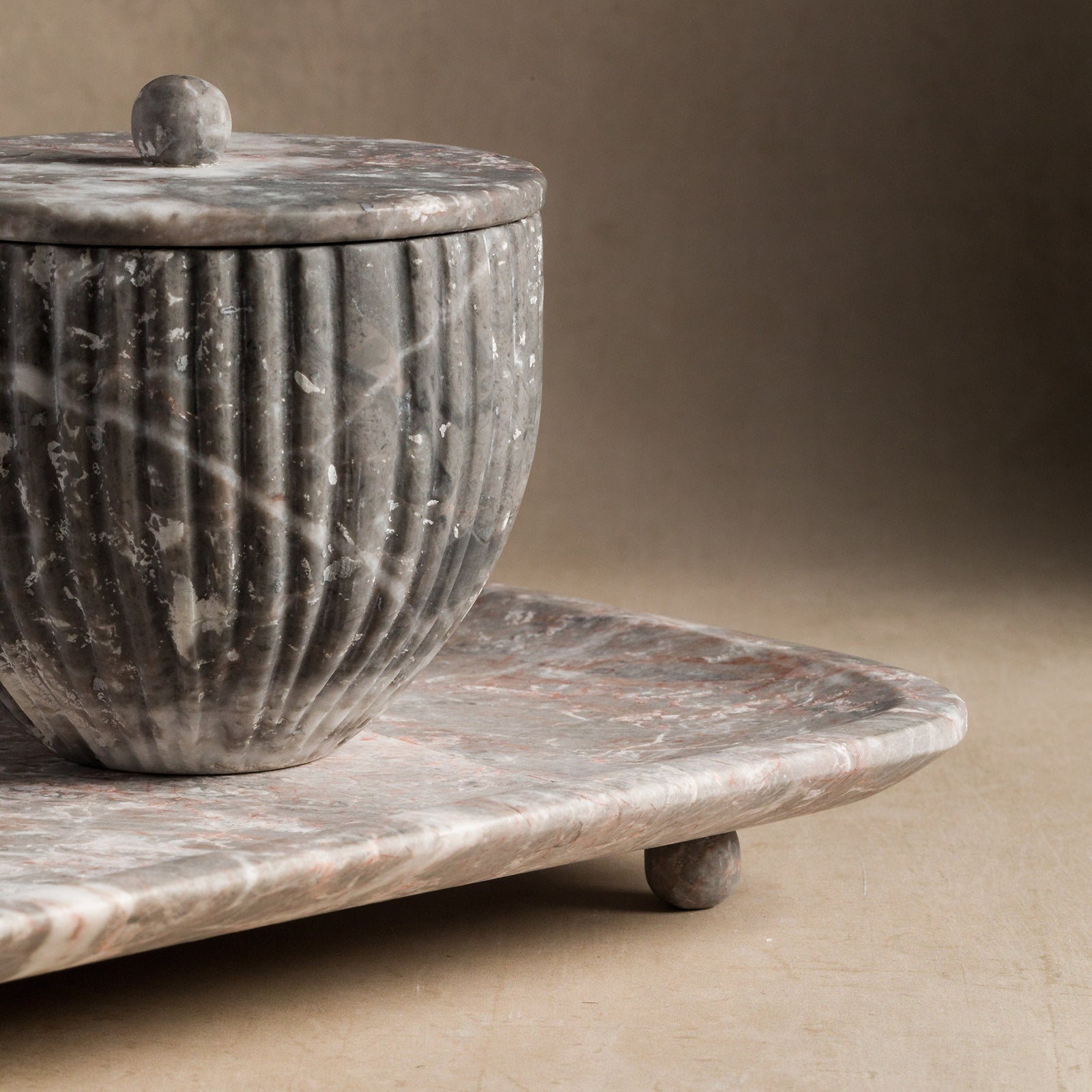 Livia Tray - Grey Marble