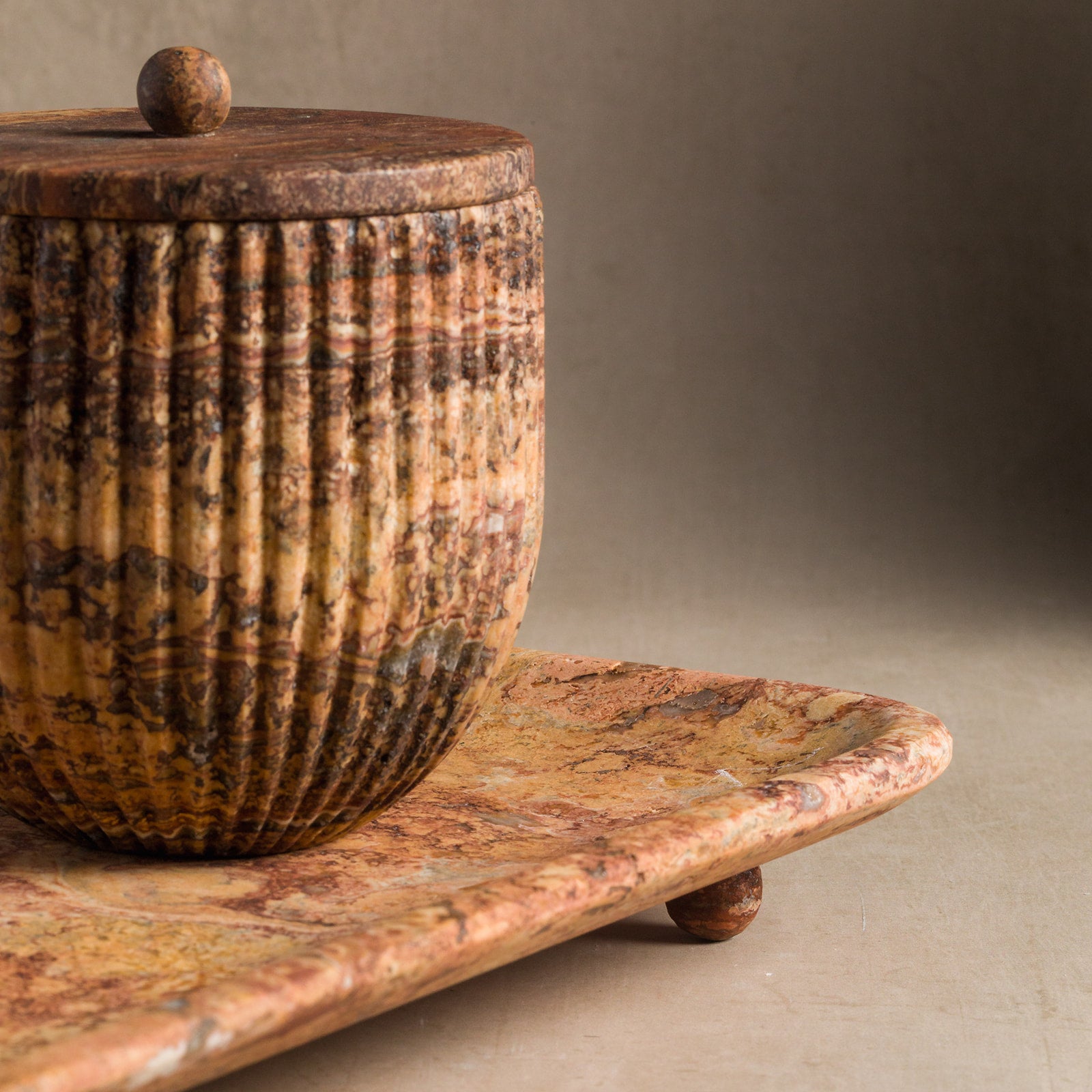 Livia Tray - Rust Travertine