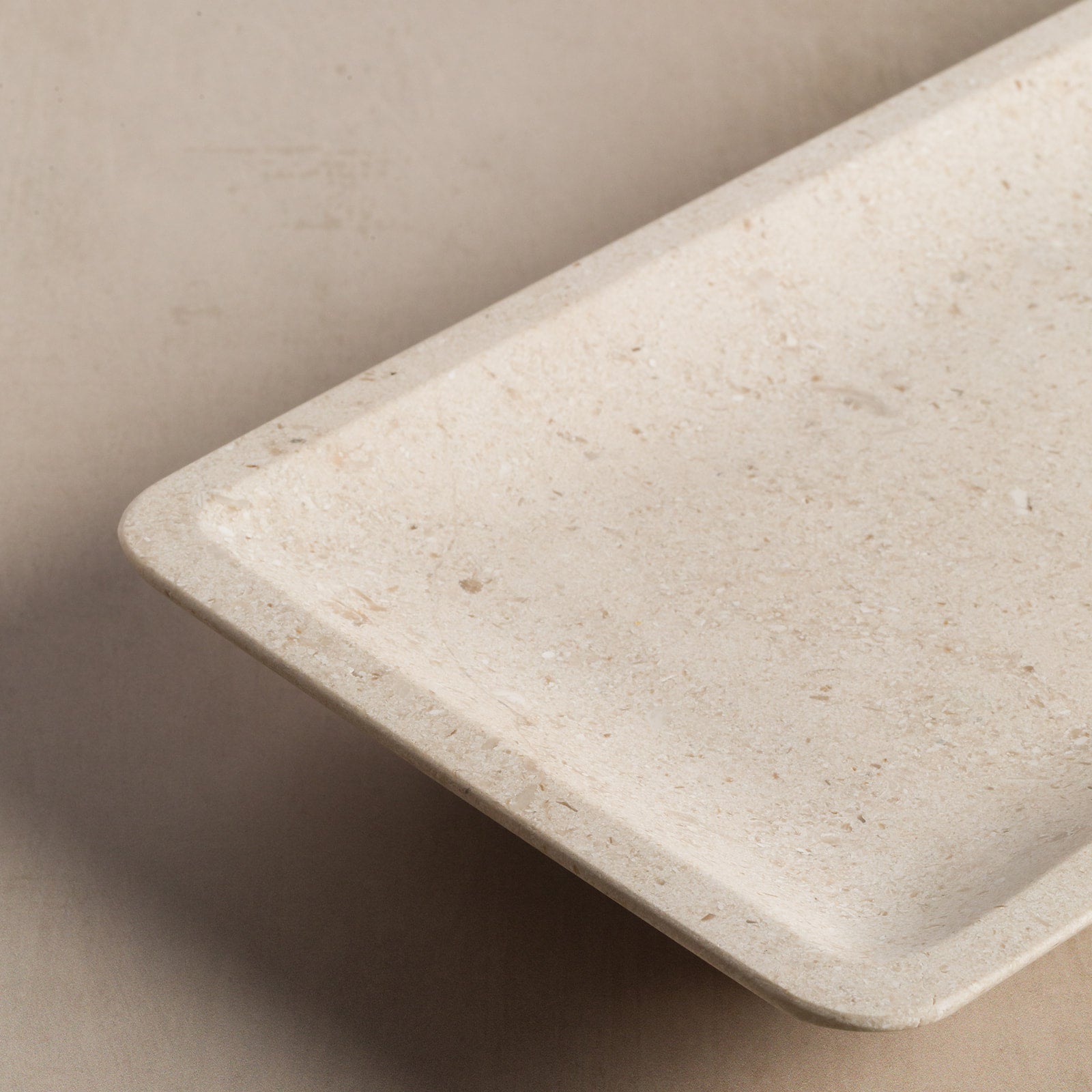Luxury stone tray for home decor made from cream limestone