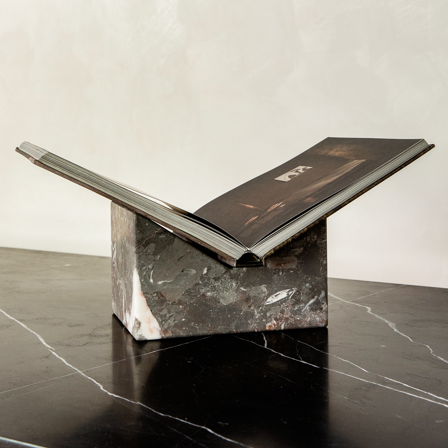luxury stone bookstand made of grey marble