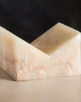 Bookstand holder made from ivory onyx stone.
