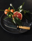 Celeste Round Stone Tray - Black Marble