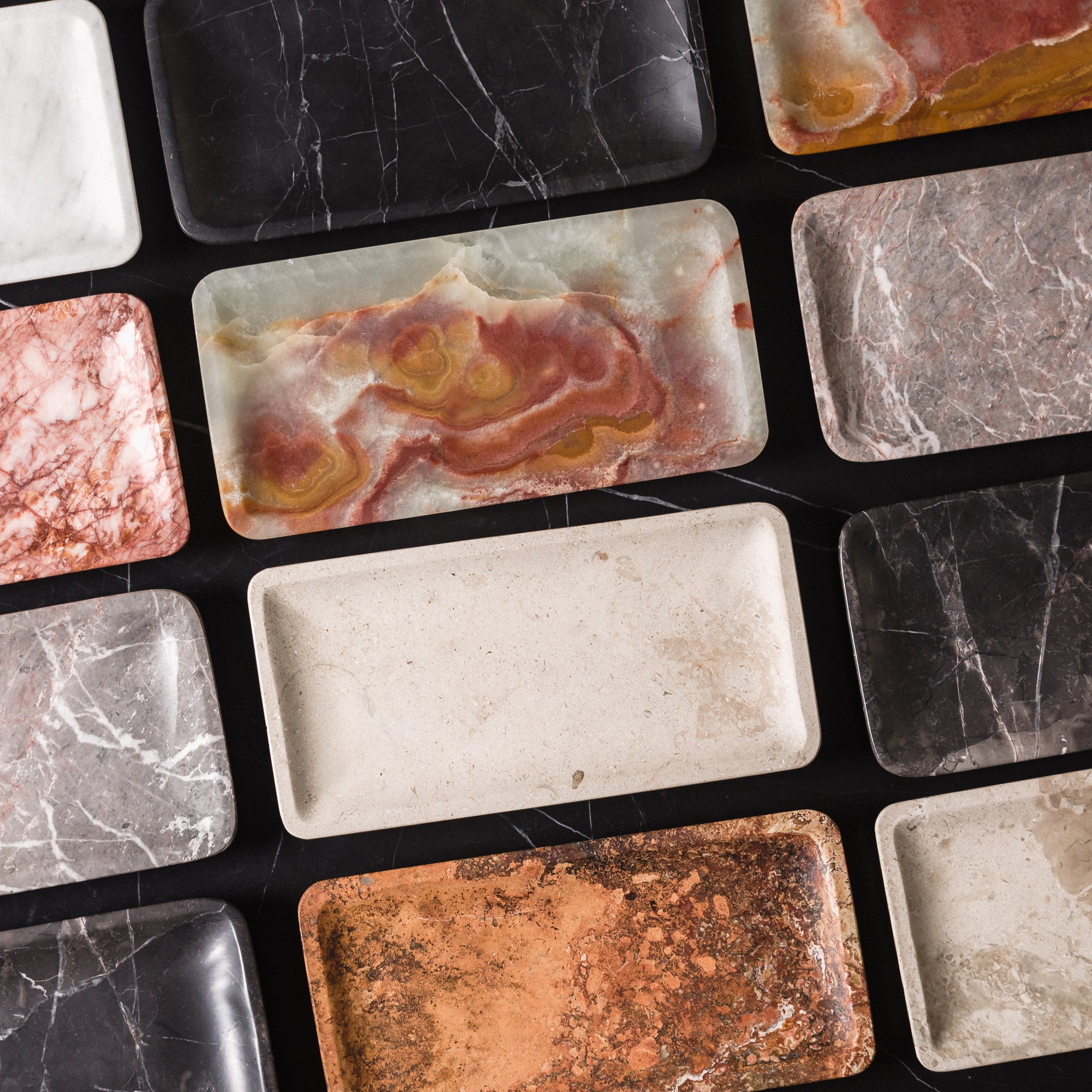 Lucia Tray - Black Marble