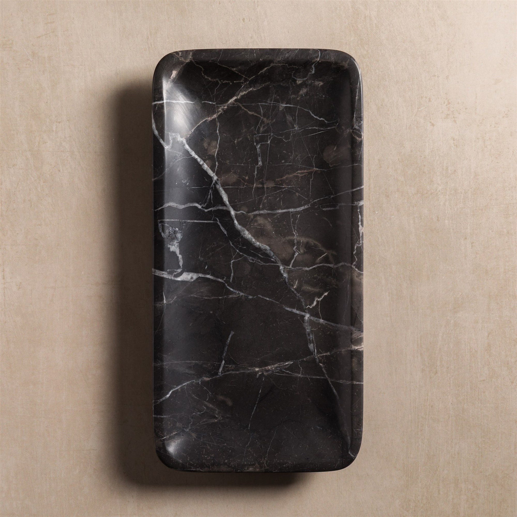 Luxury stone tray for home decor made from black marble