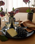 Celeste Round Stone Tray - Black Marble