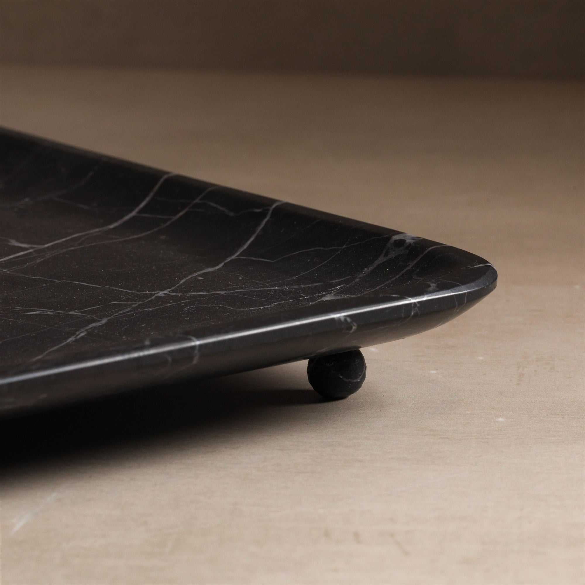 Livia Tray - Black Marble