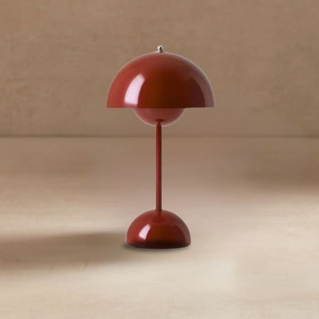 &Tradition- Flowerpot Portable LED Table Lamp in Red Brown
