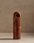 small stone totem sculpture made of travertine for decor