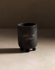 Small vessel made of black marble for home decor