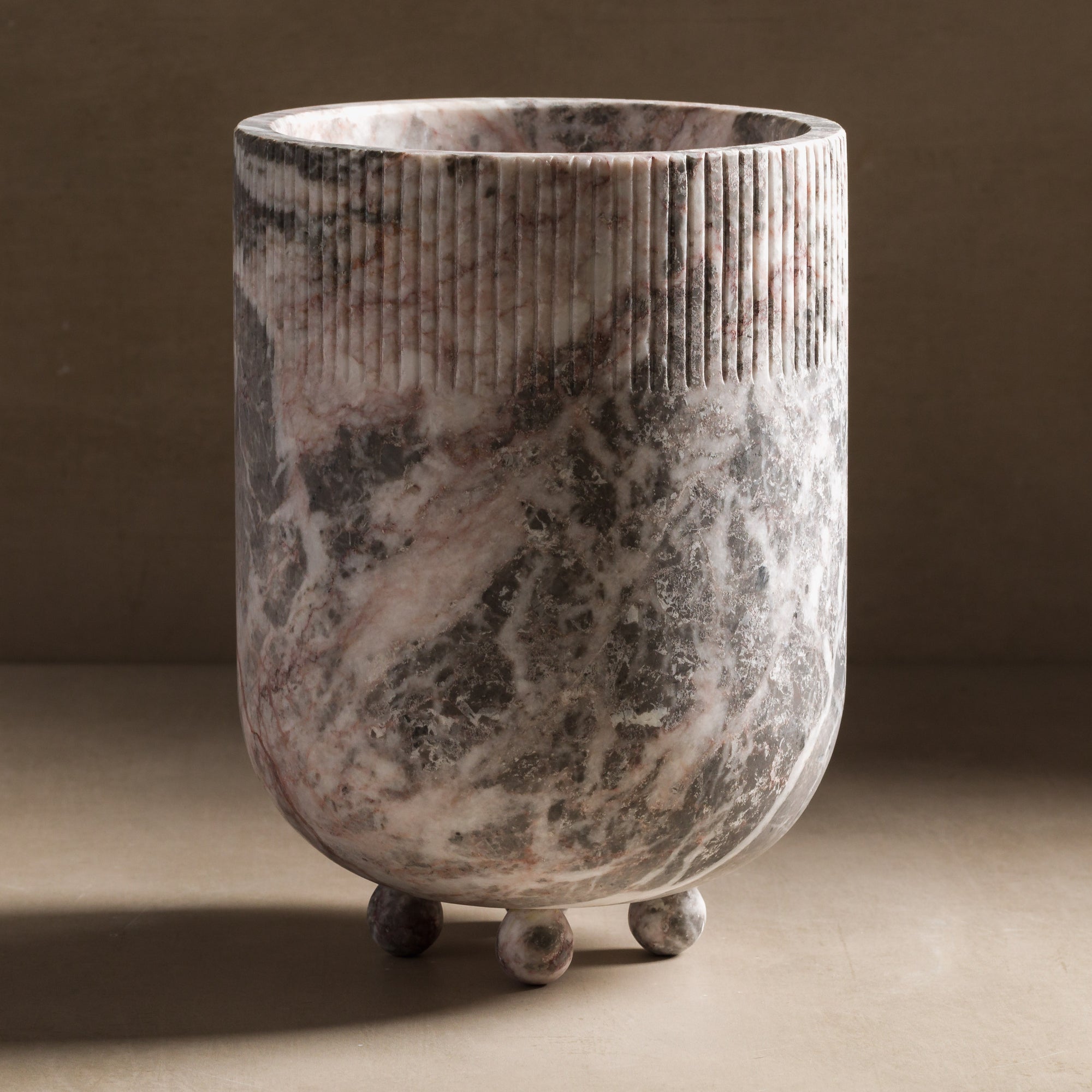 Ceres stone vessel made from honed grey marble