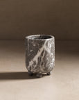 Small vessel made of grey marble for home decor