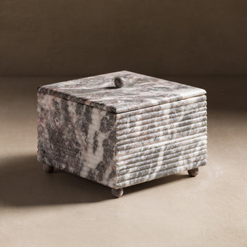 Grey marble box for home decor and accessories