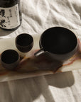 Japanese Sake sipping set on onyx tray