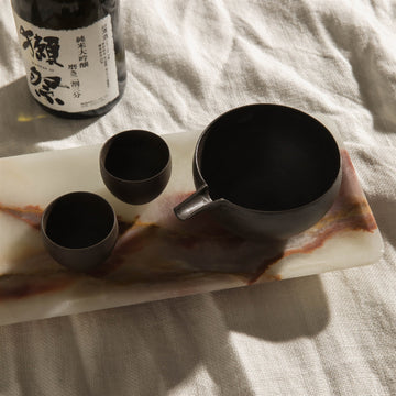 Japanese Sake sipping set on onyx tray