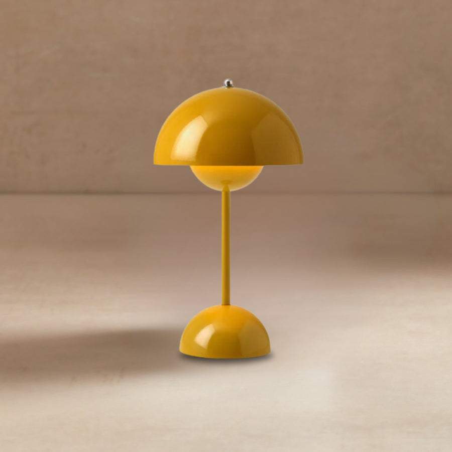 Flowerpot Portable LED Table Lamp in Mustard