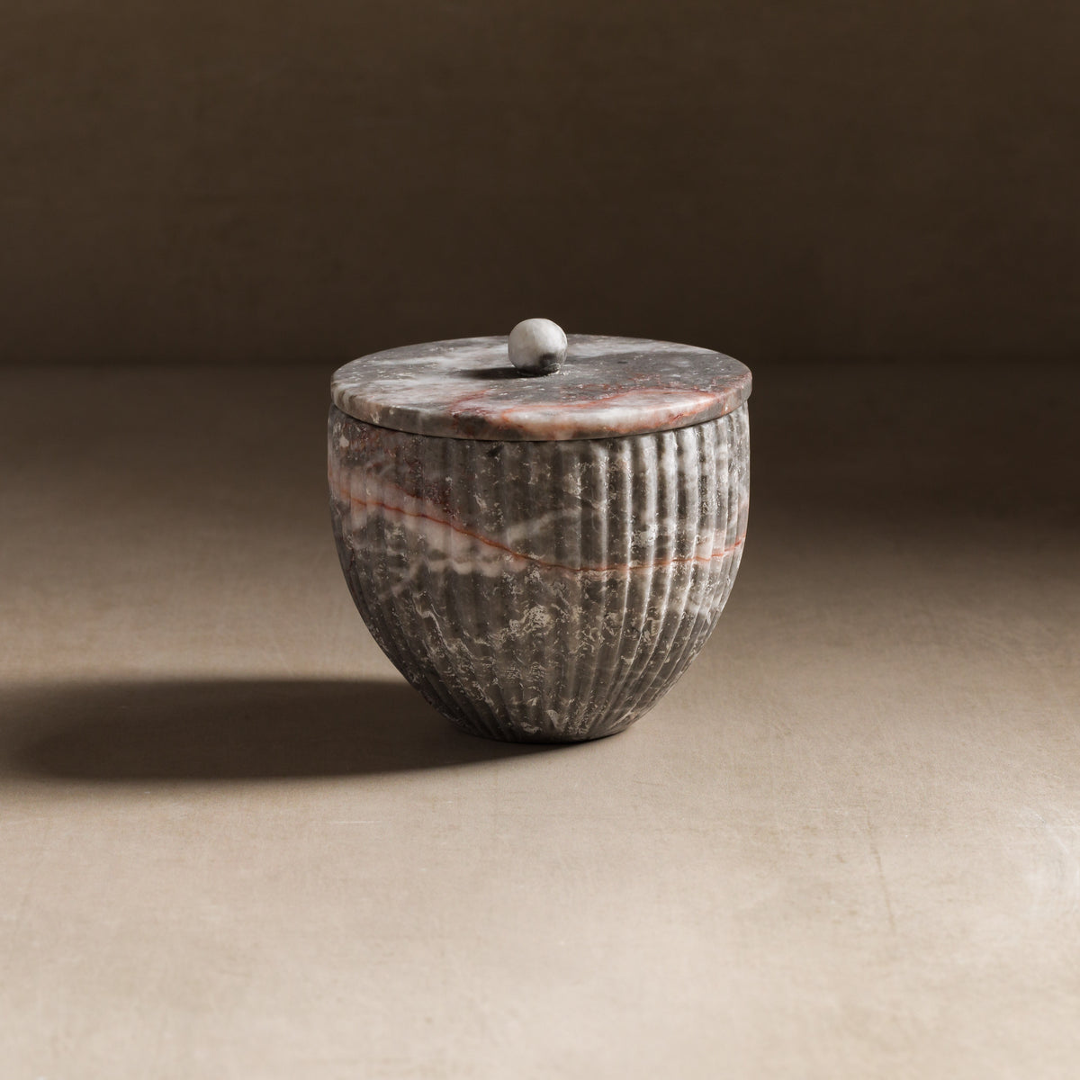 Marble Containers Luna Ribbed Container - Grey Marble - Studio H Collection