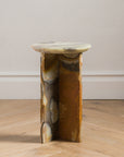 Green onyx stone side table