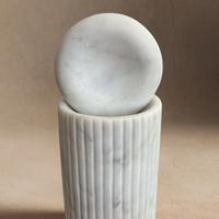 Studio H Collection Atlas Stone Totem Sculpture - Small / White Marble