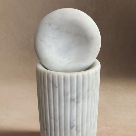 Atlas Stone Totem Sculpture - Small / White Marble