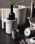 Luxury home decor and vases made from white marble and grey marble