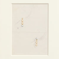 Studio H Collection Art - Parisian Double Gold Droplet Earring Sketch