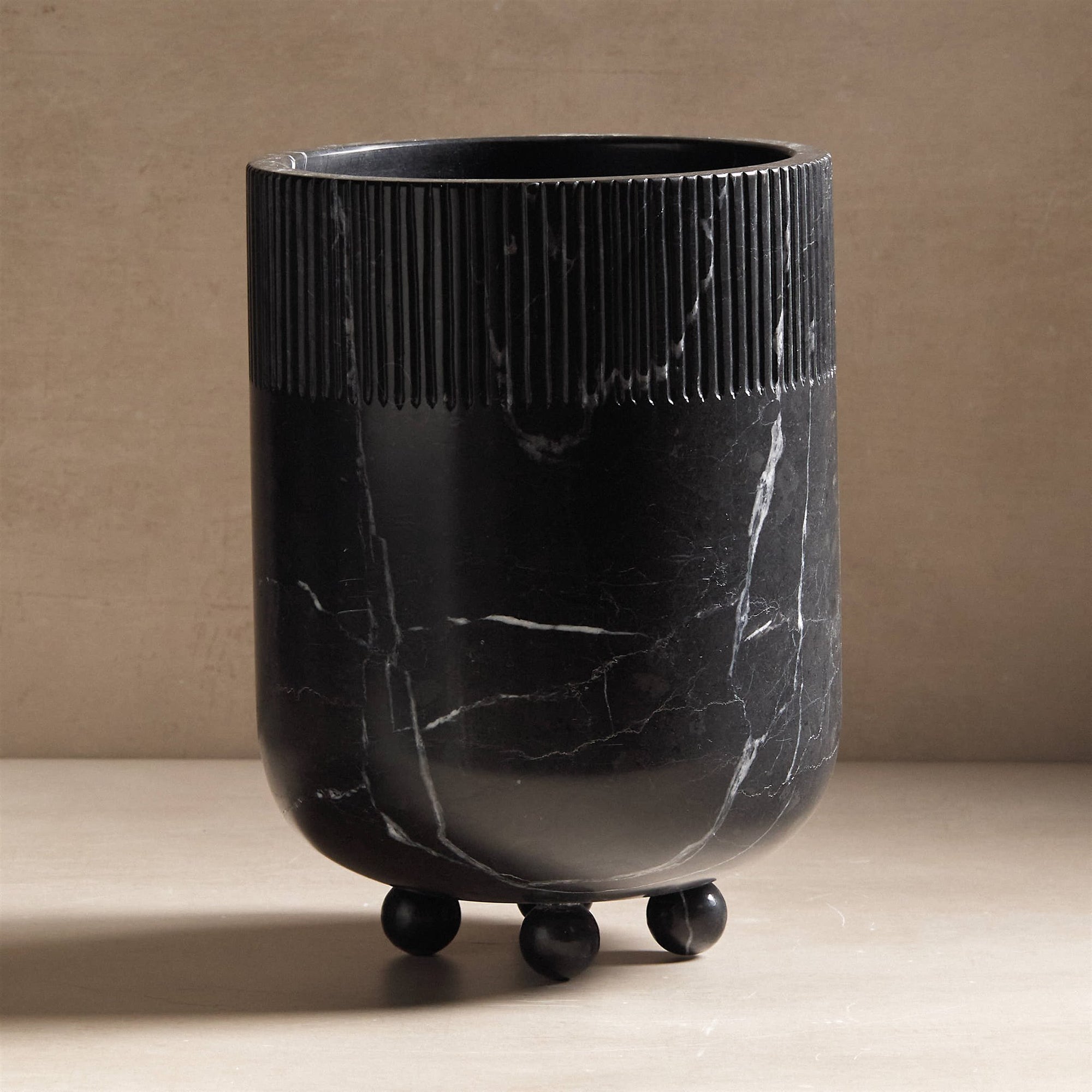 ceres vessel made of black marble stone
