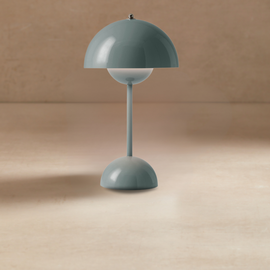 &Tradition- Flowerpot Portable LED Table Lamp in Stone Blue