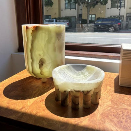 Studio H Collection Ceres Stone Vessel - Green Onyx