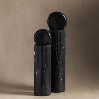 Studio H Collection Atlas Stone Totem Sculpture - Small / Black Marble