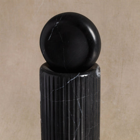 Studio H Collection Atlas Stone Totem Sculpture - Small / Black Marble