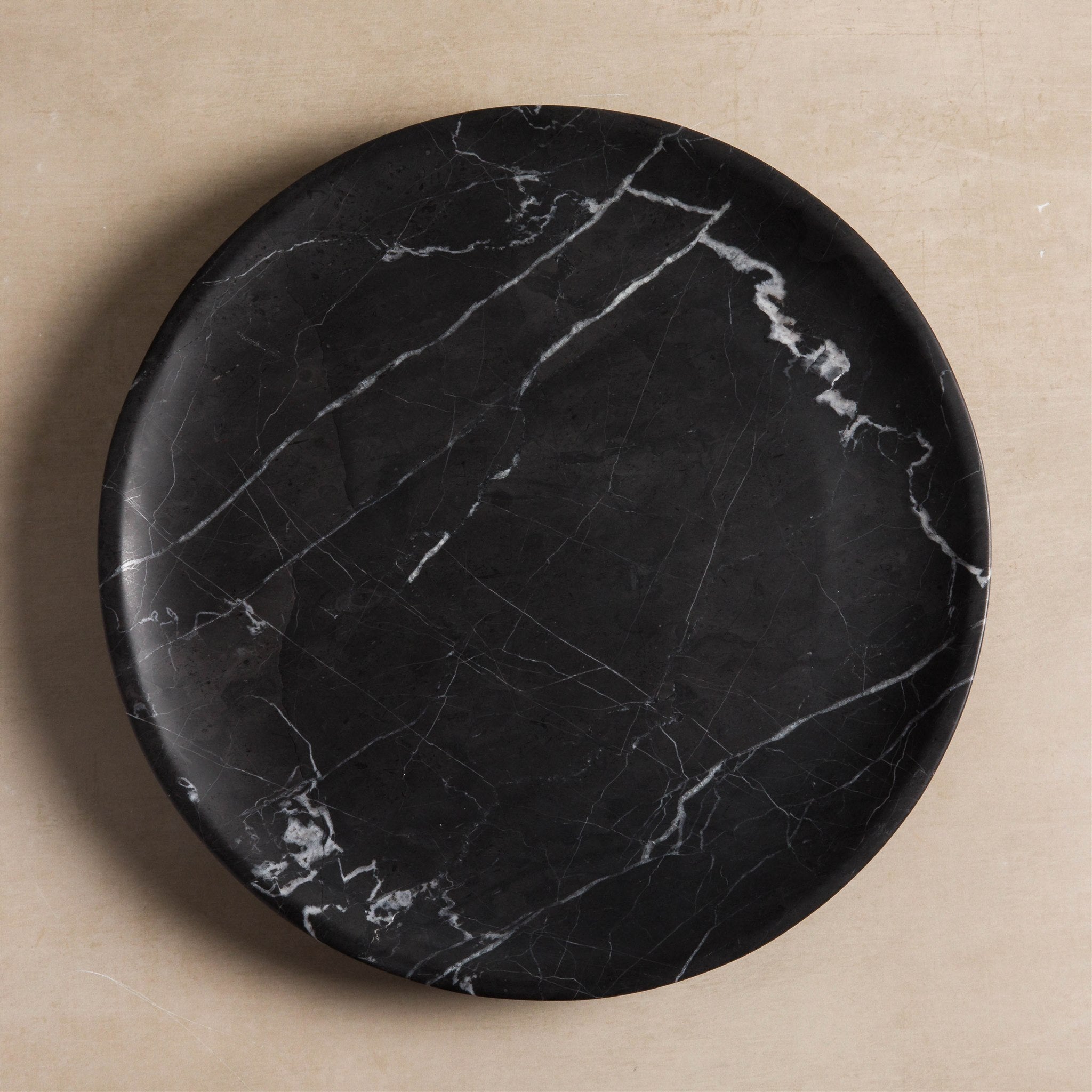黒大理石　象嵌細工　トレー　black marble inlay tray Celeste Round Stone Tray - Black Marble - Studio H Collection
