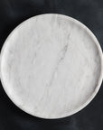 Celeste Round Stone Tray - White Marble