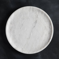 Studio H Collection Celeste Round Stone Tray - White Marble