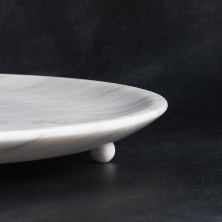 Studio H Collection Celeste Round Stone Tray - White Marble