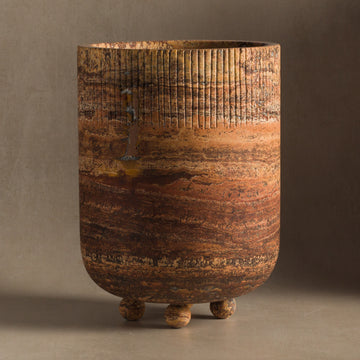 Studio H Collection Ceres Stone Vessel - Rust Travertine