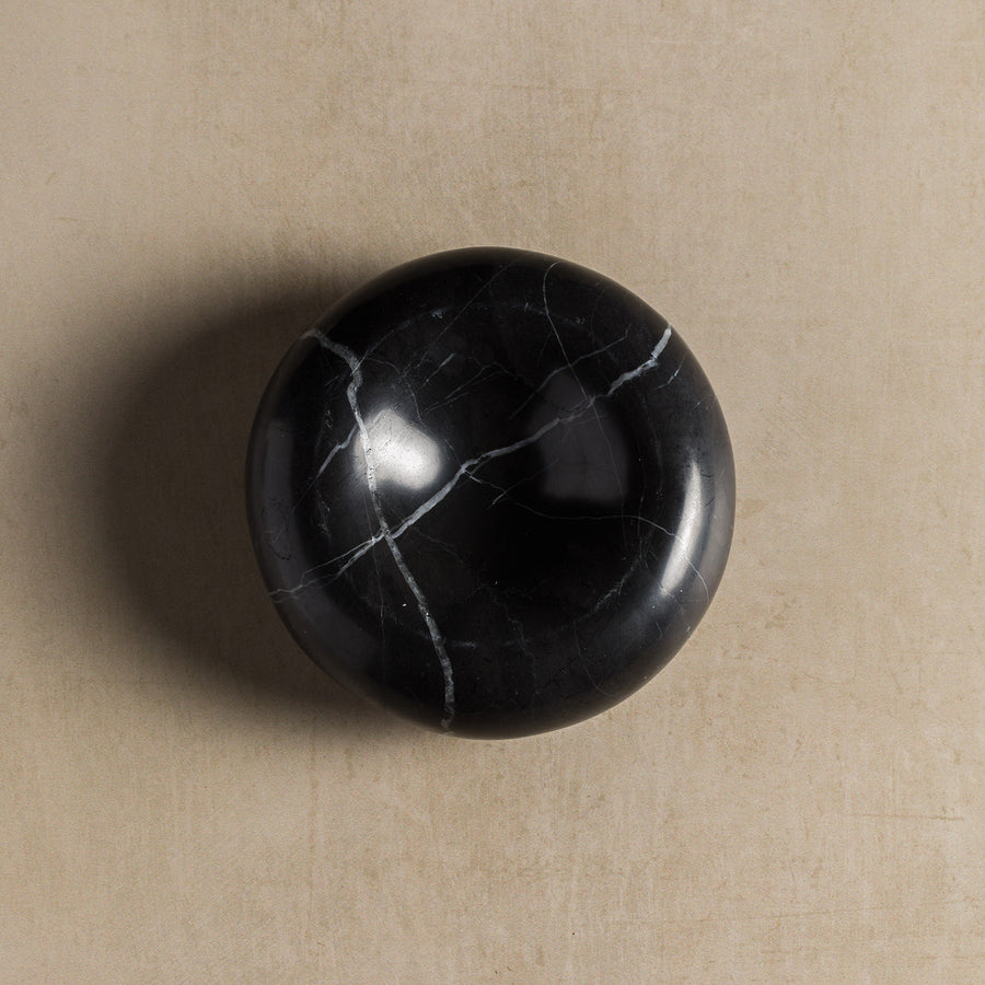 Dona Catchall Stone Dish - Black Marble